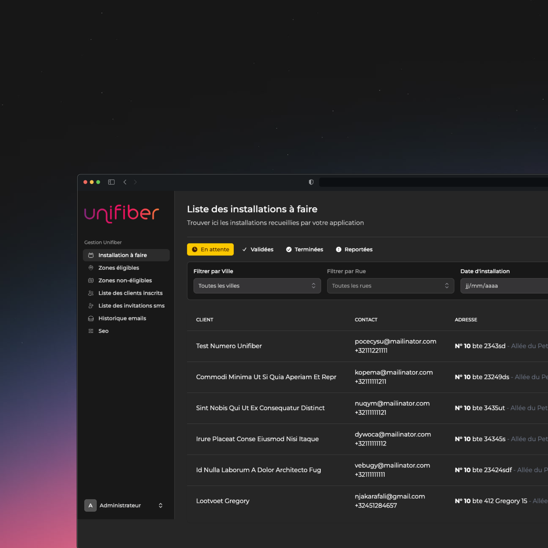 Unifiber presentation square