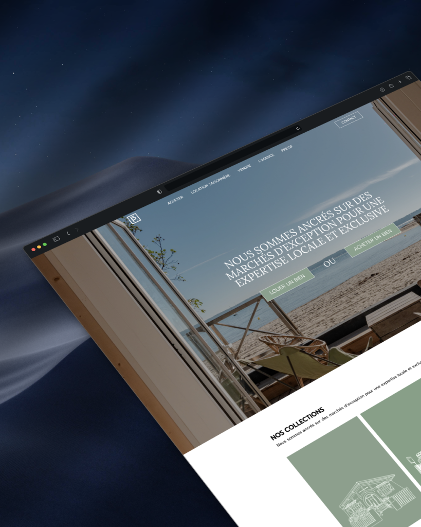 Présentation façon prenium du site de l'agence premiere ligne