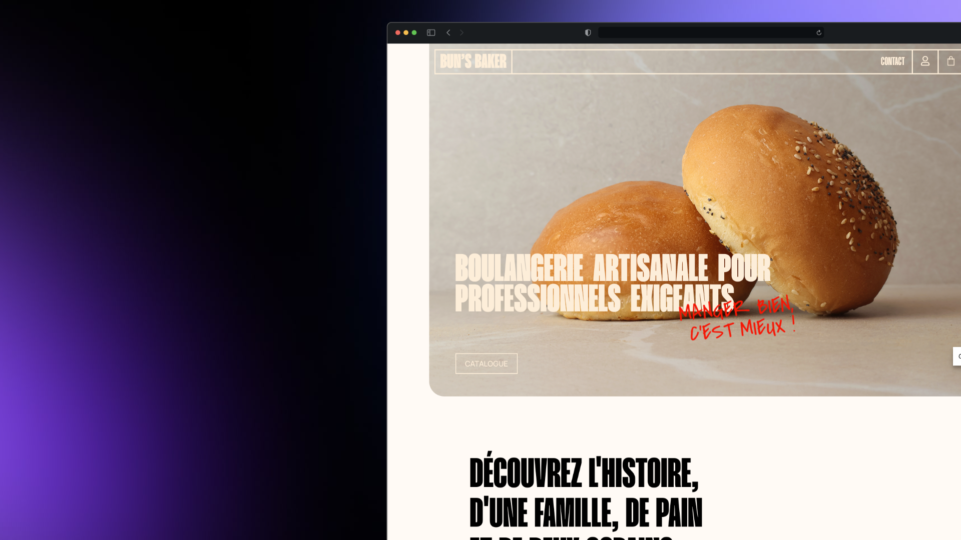 Bunsbaker website présentation prenium