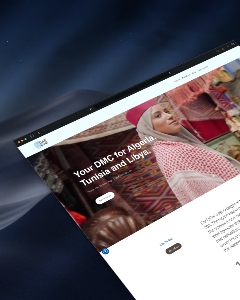 Présentation du site de Dar To Dar de façon prenium