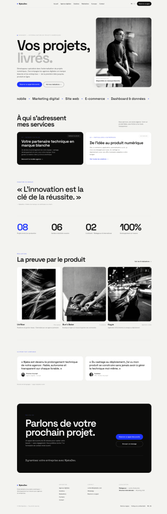 Modern design for NjakaDev website