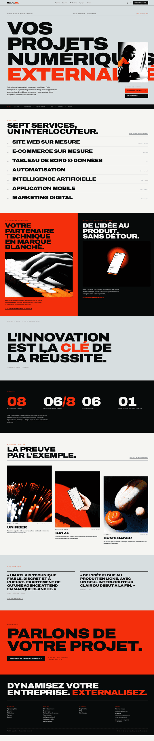 Maximalist design type for NjakaDev website